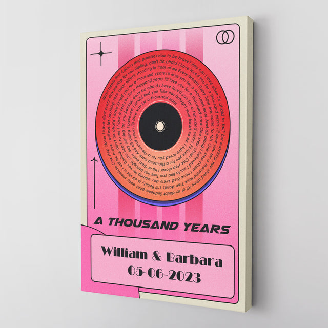 Retro Song Lyrics Canvas - Personalized Song Lyrics Modern Style