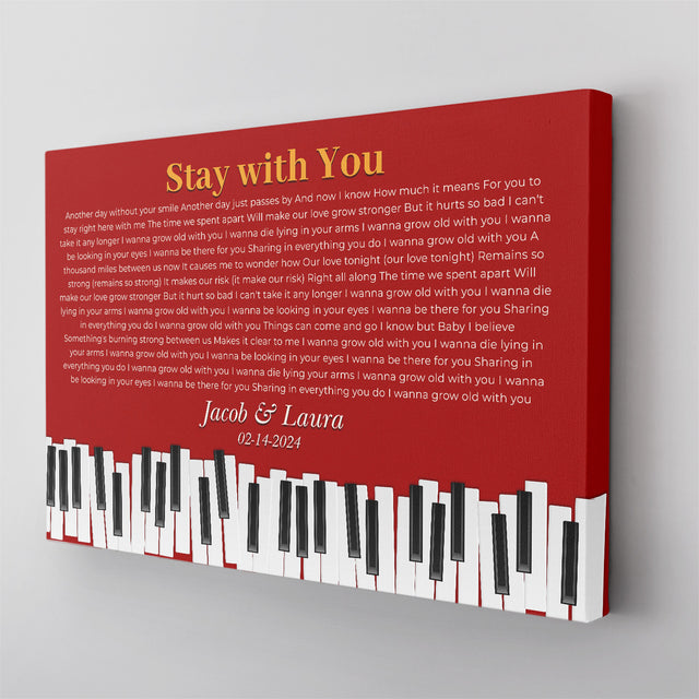 Vintage Maroon Piano Design Canvas Print