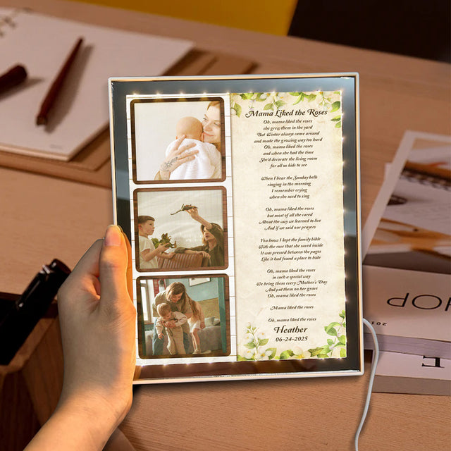 Personalized Song Lyrics & Photo - Custom LED Mirror Frame Lamp