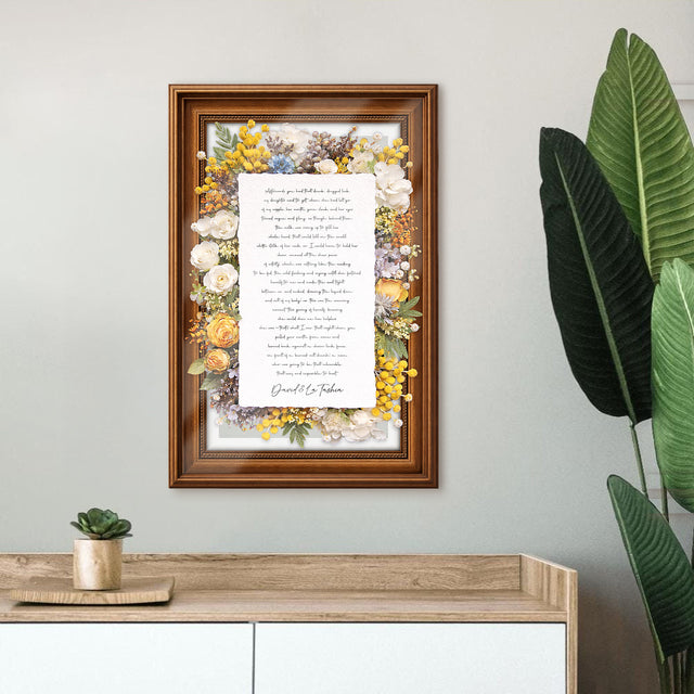 Personalized Wedding Vows 2 Layered Mix Wooden Art 8x12 inch KR05