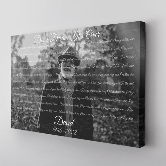 Personalized Song Lyrics On Canvas, Custom Photo & Date, Memorial Gifts
