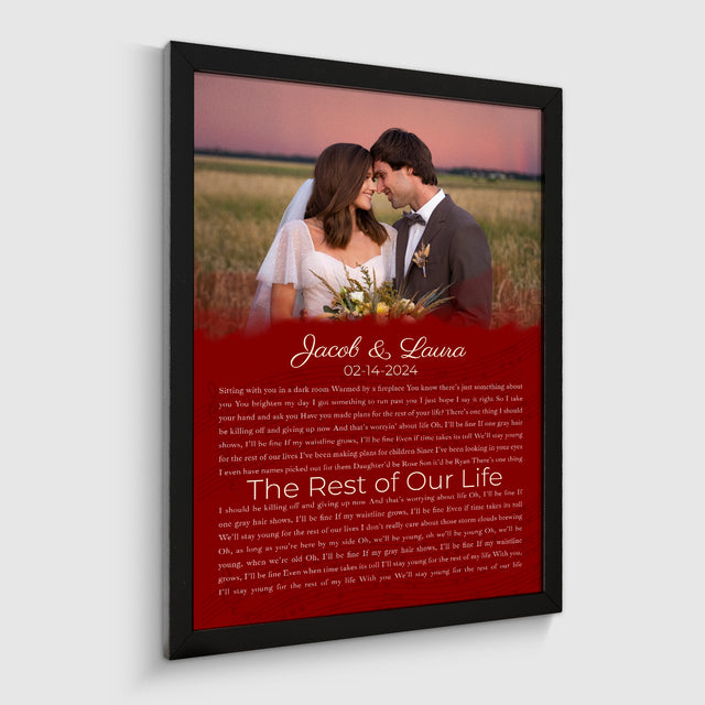 Half Song Lyrics Maroon Framed Art Print, Custom Song Lyrics Name Date