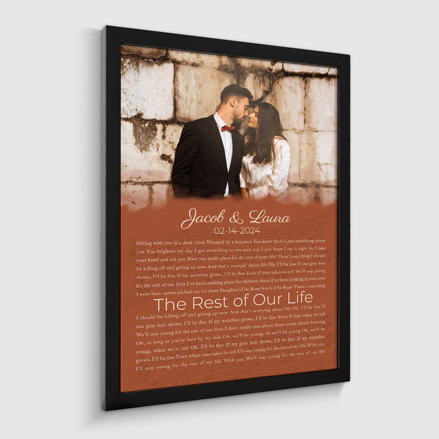 Half Song Lyrics Orange Framed Art Print, Custom Song Lyrics Name Date