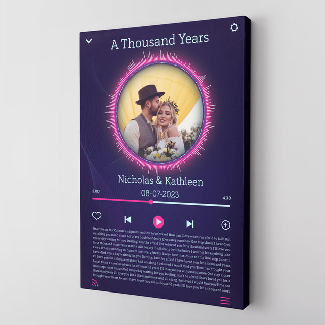 Custom Song Lyrics, Upload Photo, Customizable Text