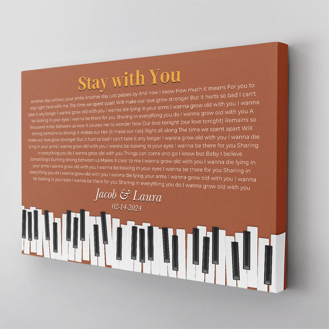 Vintage Orange Piano Design Canvas Print