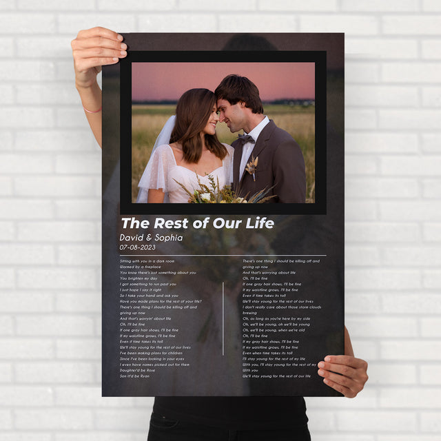 Personalized Song Lyrics Photo Framed Art Print