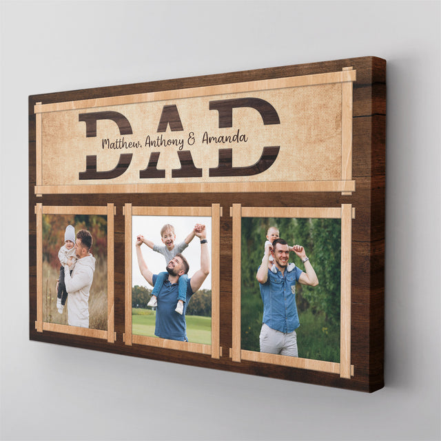 Dad Vertical Photo Collage Canvas Wall Art
