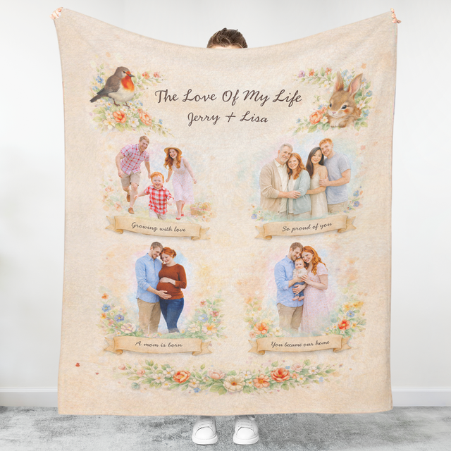 Personalized Mother’s Day Blanket Gift for Mom or Grandma