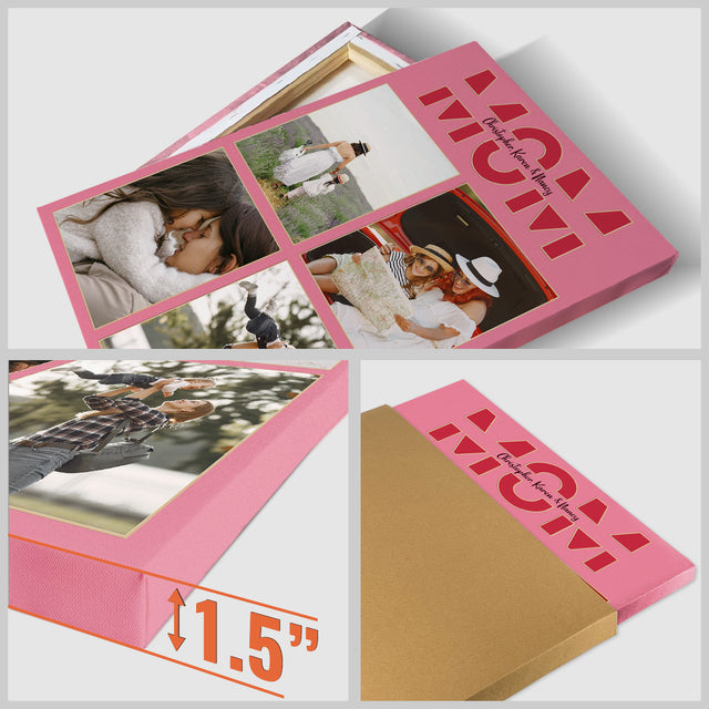 Mom Photo Collage Canvas Wall Art Custom 4 Pictures