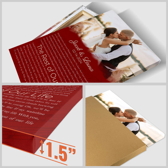 Custom Song Lyrics Name Date Vintage Maroon Canvas Print