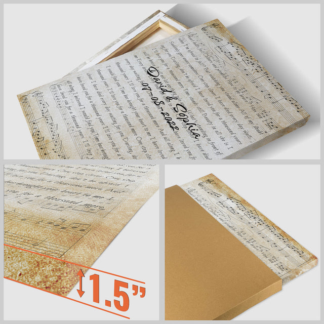 Custom Song Lyrics, Customizable Name And Date Canvas Wall Art