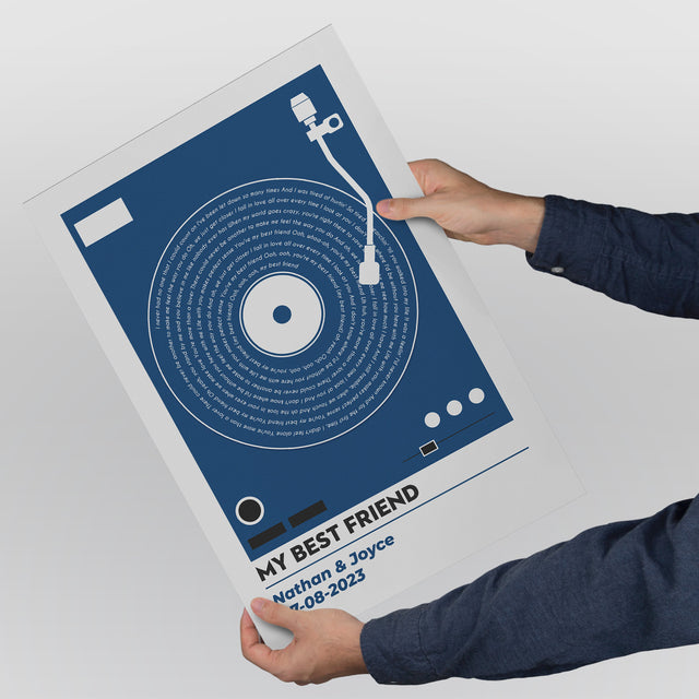 Vinyl Record Lyrics, Customize Song & Name Framed Art Print