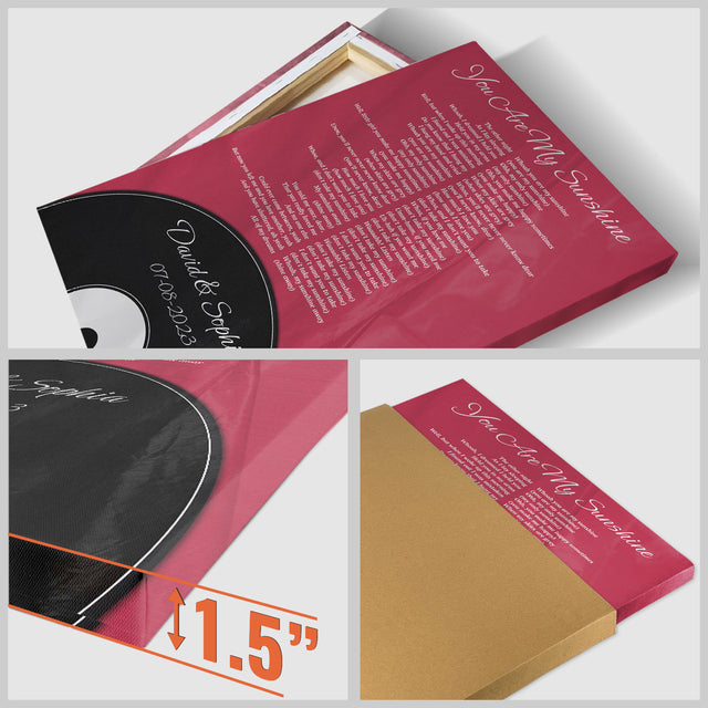 Personalized Maroon Vinyl Record Style Canvas Print