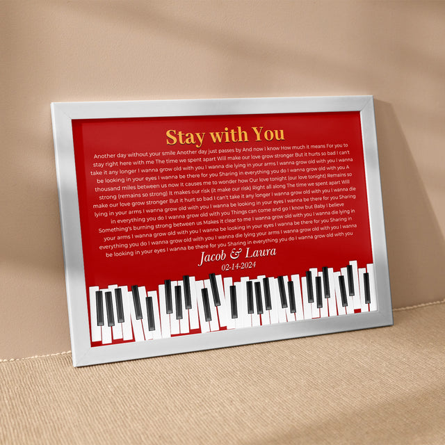 Custom Vintage Maroon Piano Design Framed Art Print