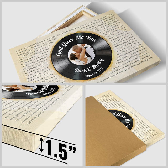 Custom Vinyl Record & Photo to Watercolor Canvas