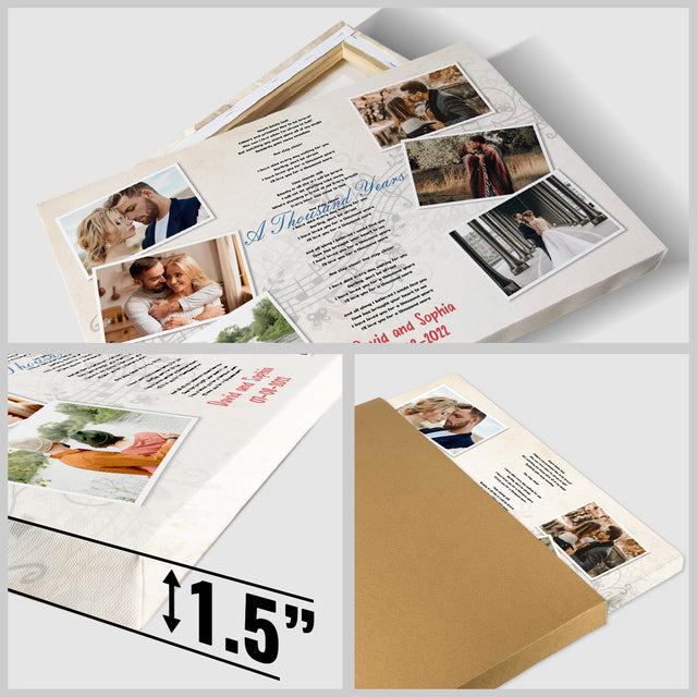 Custom Song Lyrics, Personalized Name And Text, Upload Photo, Canvas Wall Art