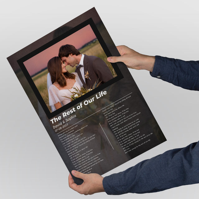 Personalized Song Lyrics Photo Framed Art Print