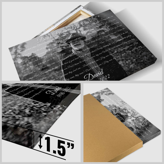 Personalized Song Lyrics On Canvas, Custom Photo & Date, Memorial Gifts