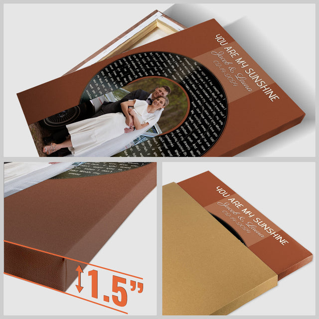 Custom Photo Song Lyrics Vintage Orange Canvas Print