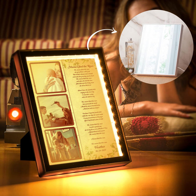 Personalized Song Lyrics & Photo - Custom LED Mirror Frame Lamp