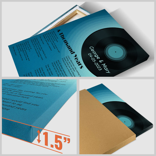 Romantic Blue Melody Canvas, Personalized Song Lyrics On Canvas