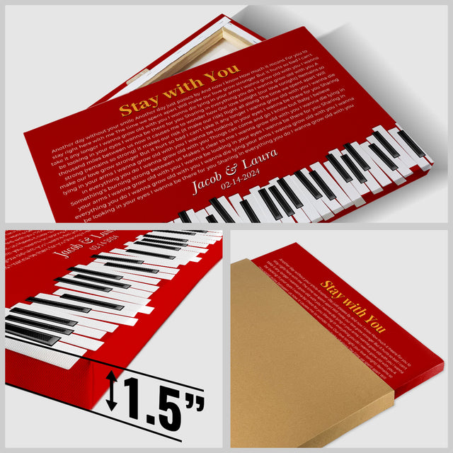 Vintage Maroon Piano Design Canvas Print