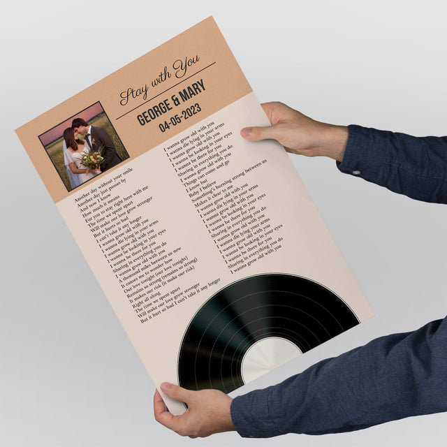 Personalized Favorite Song Lyrics & Photo, Sandy Framed Art Print