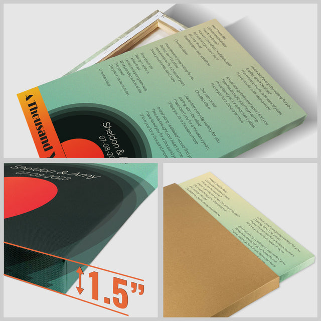 Elegant Gradient Vinyl Record Style Canvas - Personalization Song Lyrics & Name