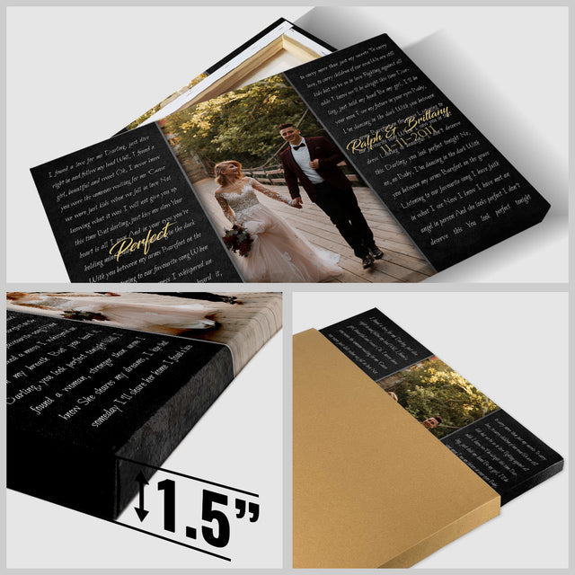 Custom Song Lyrics, Customizable Name And Upload Photo, Canvas Wall Art