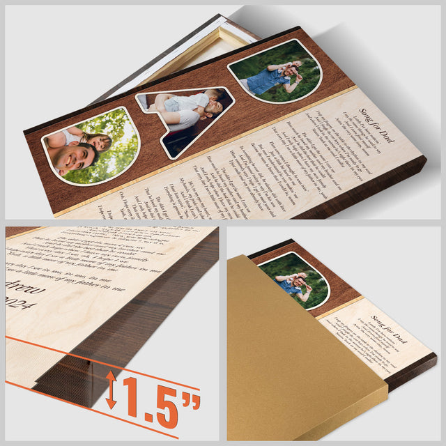 Dad Letter Photo Vertical Canvas Wall Art