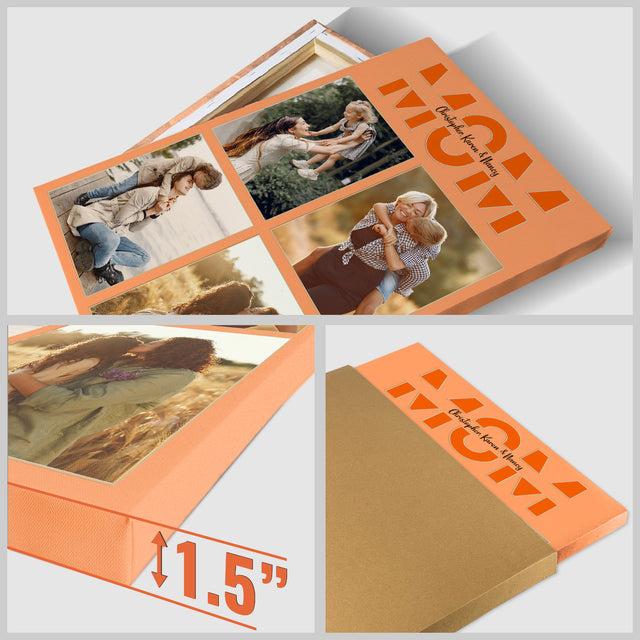 Mom Photo Collage Canvas Wall Art Custom 4 Pictures