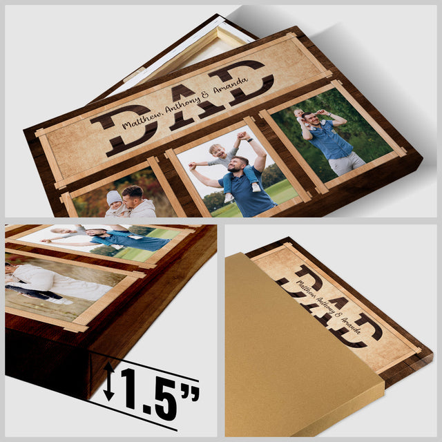 Dad Vertical Photo Collage Canvas Wall Art