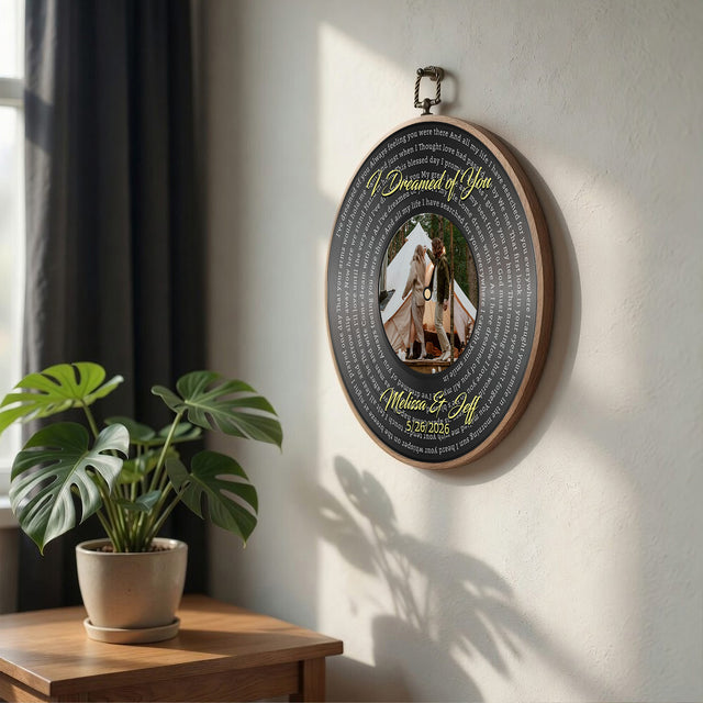 Personalized Song Lyrics Vinyl Record - Framed Round Wall Art - KARL07