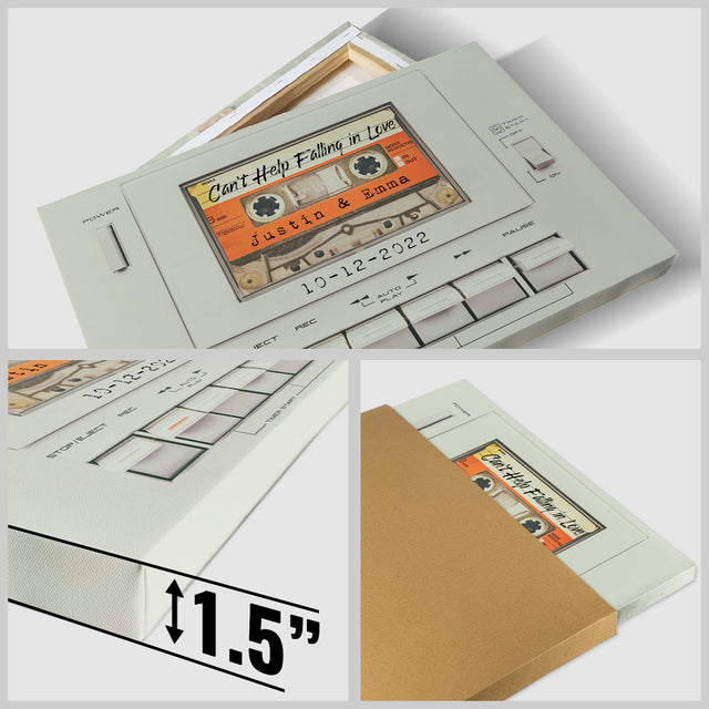 Custom Song Name, Customizable Name And Date, Cassette Player Canvas Wall Art