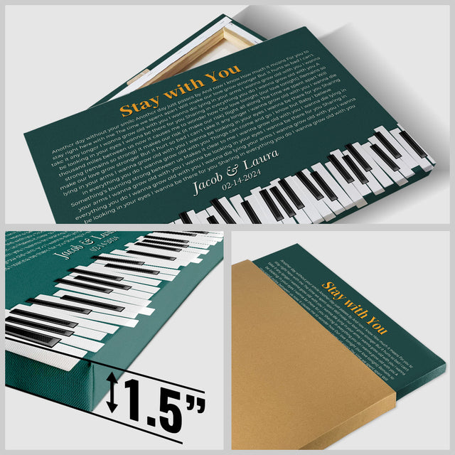 Vintage Green Piano Design Canvas Print