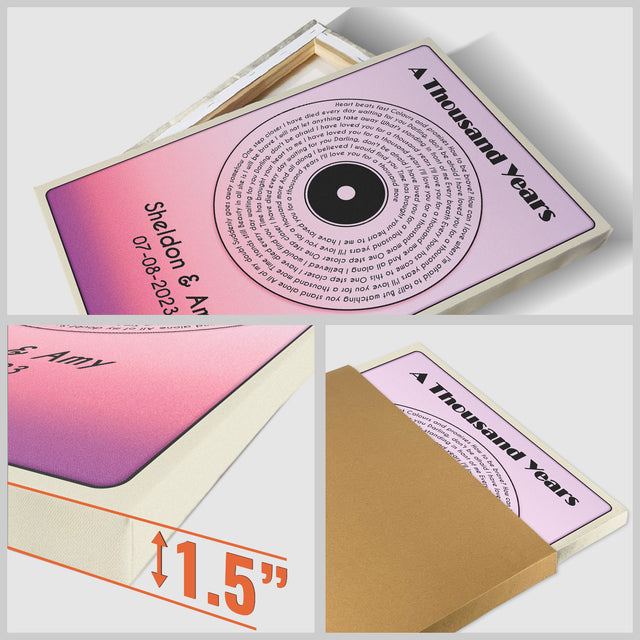 Purple Haze Melody Canvas, Customize Song Lyrics & Name Wall Art