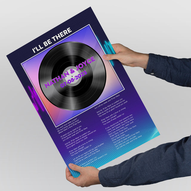 Personalized Song Lyrics Vinyl Record Framed Art Print