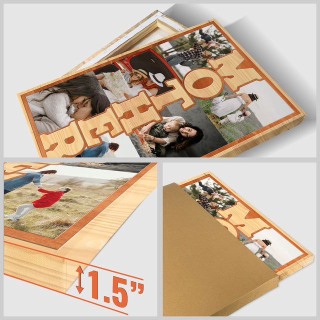 Mother Photo Collage Canvas Print Custom 6 Pictures