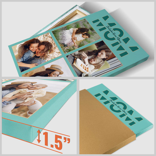 Mom Photo Collage Canvas Wall Art Custom 4 Pictures