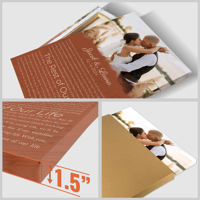 Custom Song Lyrics Name Date Vintage Orange Canvas Print