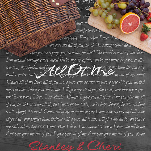 Custom Song Lyric Picnic Blanket