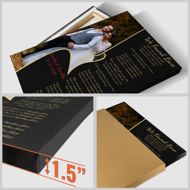 Custom Song Lyrics, Upload Photo, Customizable Text, Canvas Wall Art