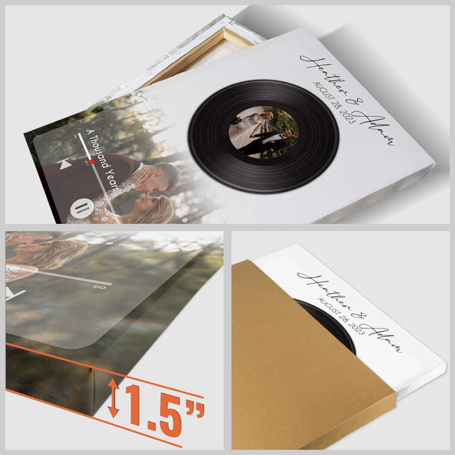 Personalized Vinyl Record Canvas, Music On Canvas, Custom Wedding Gifts