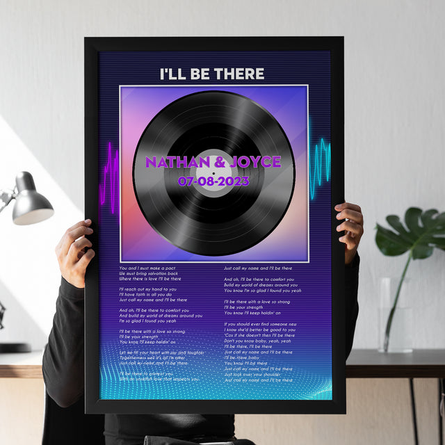 Personalized Song Lyrics Vinyl Record Framed Art Print