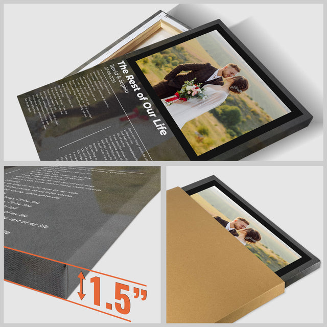 Custom Love Photo Song Lyrics Vinyl Record Canvas Print