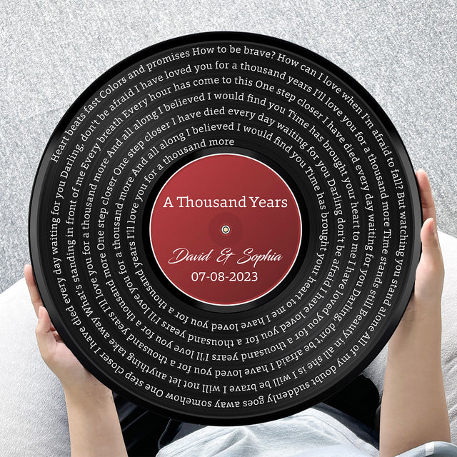 Custom Song Lyrics, Vinyl Record, Customizable Song Name And Text Round Wood Sign