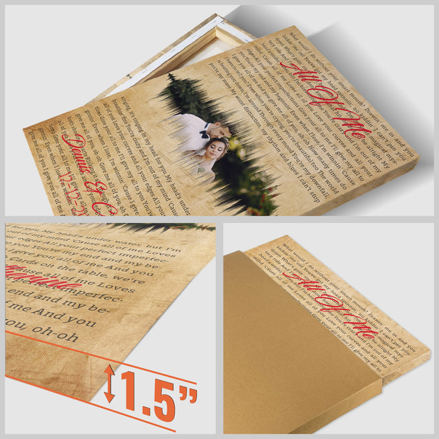 Custom Song Lyrics, Upload Photo, Canvas Wall Art