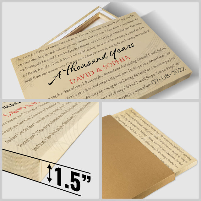 Custom Song Lyrics, Customizable Text Canvas Print