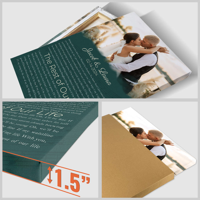 Custom Song Lyrics Name Date Vintage Green Canvas Print