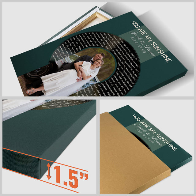 Custom Photo Song Lyrics Vintage Green Canvas Print